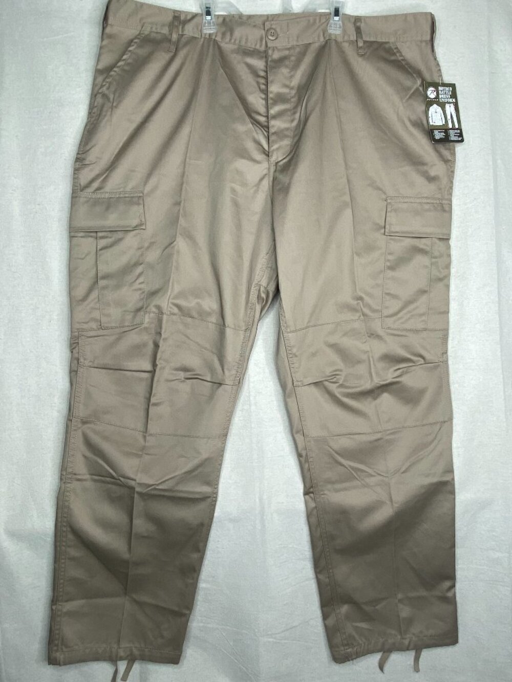 Rothco 7903 BDU Cargo Pants Khaki Mens 2XL Waist 43-47 Inseam 29.5-32.5 - NWT